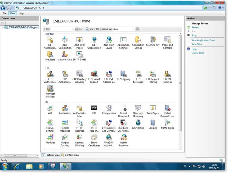 Internet Information Services Manager